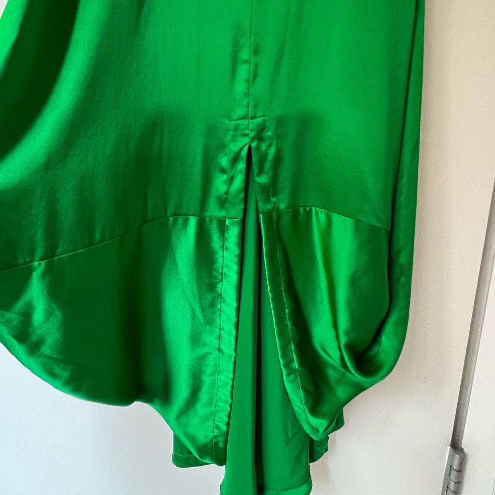 Kitx Green Hi Low Silk Dress - Picture 3 of 10